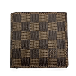 ルイヴィトン LOUIS VUITTON ポルトフォイユ マルコ 二つ折り財布 ダミエ エベヌ N61675 CA0057 コンパクトウォレット