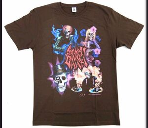 セカオワ　半袖 Tシャツ　茶色　Mサイズ　炎と森　SEKAI NO OWARI　ライブグッズ　メタル　ロック　ドクロ　フェス