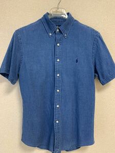 Polo Ralph Lauren рубашка с коротким рукавом голубой кнопка down рубашка Ralph Lauren POLO RALPH LAUREN L размер slim fit Polo 