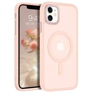 【数量限定】ピンク カバー iPhone11ケース 耐衝撃 レンズ保護 メタル ストラップホール付き 指紋防止 半透明 マット感 