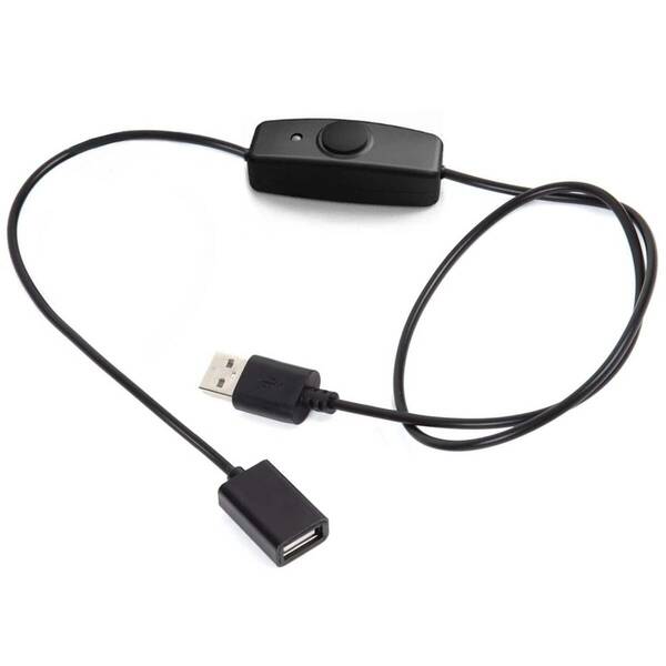 【新着商品】PC対応 データ転送可 充電 長さ1m スイッチ付き USB延長ケーブル