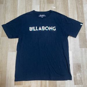 BILLABONG ビラボン Tシャツ XL 黒 アロハ柄LOGO ロゴ 半袖 Tee