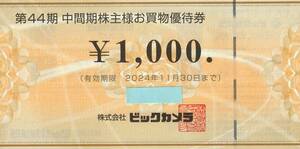 【即決】最新★4,000円・ビックカメラ株主優待券