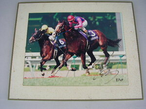 Art hand Auction ☆Not for sale Meisho Dotou Takarazuka Kinen Winner Framed Photo Panel Signed by Yasuhiko Yasuda 2001, hobby, Sports, Practical, gambling, Horse Racing
