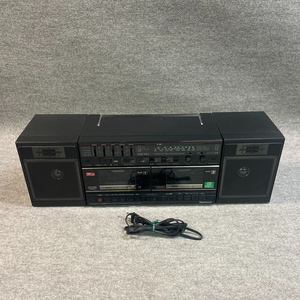 6r1905J*National National radio-cassette large RX-CW51 double cassette deck speaker sectional pattern radio AM FM Showa Retro collection 