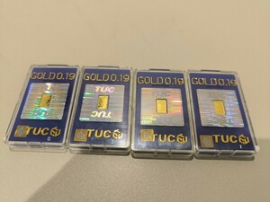 純金 24ｋ インゴット 0.1g 徳力本店 GOLD 金属工芸品 4個セット　ゴールド ケース入り