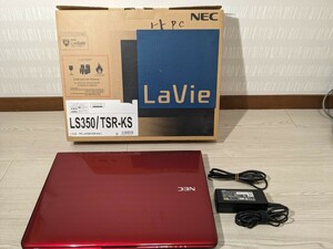 【F941】【稼働品・初期化済み】 NEC LaVie LS350 T PC-LS350TSR-KS レッド