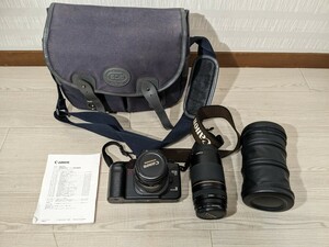 【F947】 Canon EOS 55 ZOOM LENS EF 35-80mm 1:4-5.6 75-300mm 一眼レフフィルムカメラ レンズ オートフォーカス 収納バッグ付き