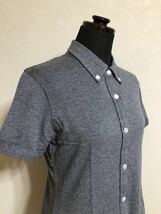 Polo Ralph Lauren ポロ ラルフローレン ボタンダウン 鹿の子 シャツ トップス レディース サイズM 半袖 チャコールグレー_画像8