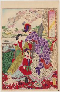 hana_desu15 подлинный произведение ..[ восток нравы и обычаи удача . расческа ...] Meiji 22 год (1889) подлинный товар картина в жанре укиё гравюра на дереве большой размер ... оборудование chikanobu ukiyoe