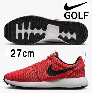 【新品即決】27cm★NIKE GOLF（ナイキ ゴルフ）ローシＧ ネクスト ネイチャー メンズ スパイクレスゴルフシューズ (レッド/ブラック）)