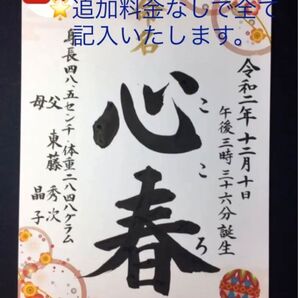 命名書 古典柄 手書