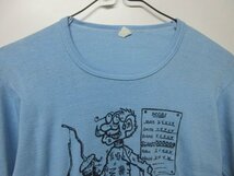 70s USA製　Tシャツ 水色　長袖　キャラクター　レディース　vintage　ビンテージ　アメリカ古着　sy3424_画像3