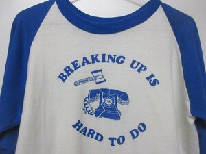 80s USA made T-shirt M blue 7 minute telephone AT$T vintage Vintage America old clothes sy3480