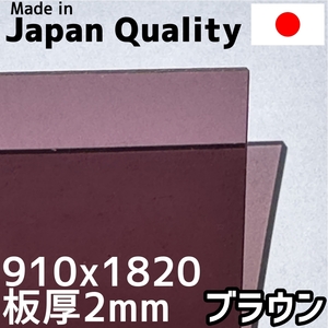 ポリカーボネート板 2mm ブラウン 定尺品 910x1820mm 両面耐候　6月中旬入荷予定