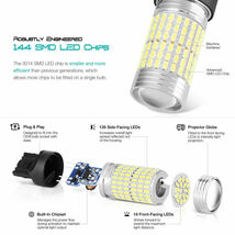 即納可能 T20 ダブル 7443 SMD 144連LED 2100ルーメン/lm 6000K 12V 白/ホワイト 2個セット バックランプ/ライト 未使用品 送料無料_画像2