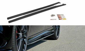 メルセデス ベンツ Aクラス AMG W176 後期 A45 '15～'18 社外品 ABS製 サイドスカート/ステップ ディフューザー グロスブラック/黒 未使用