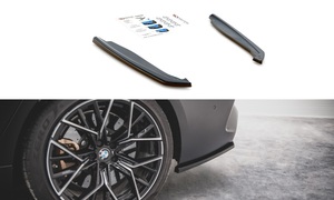 BMW M8 F93 グランクーペ '20～ 社外 ABS製 リアサイドスプリッター アンダーリップ/スカート 左右セット グロスブラック カスタム 未使用
