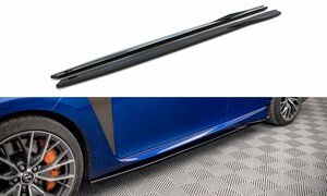 レクサス/LEXUS GS F 10系 '15～'20 社外 ABS製 サイドスカート/ステップ ディフューザー エクステンション グロスブラック エアロ 未使用