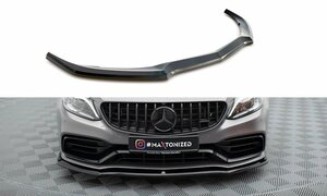 メルセデス ベンツ Cクラス C63 AMG W205/S205 後期 '18～'21 社外 ABS製 フロントスプリッター スカート/スポイラー/リップ 未使用品 V.1