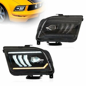  Ford Mustang предыдущий период галоген машина '05~'09 полный LED передняя фара открытие motion текущий . указатель поворота / последовательный не использовался V.1