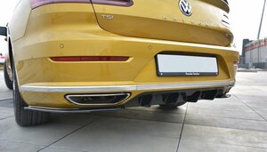 フォルクスワーゲン/VW アルテオン 3H Rライン '17～ 社外品 ABS製 リアディフューザー スプリッター/アンダーリップ/スカート 黒 未使用品