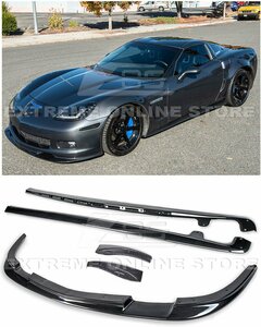 シボレー コルベット C6 グランスポーツ/Z06 '05～'14 ABS フロントリップ/スポイラー サイドスカート/ステップ マッドフラップ セット V.3