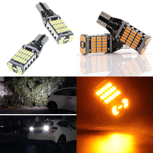 即納可能 T10/T16 SMD 45連LED 6000K 1000ルーメン 12V 白/ホワイト 黄/オレンジ/アンバー 680ルーメン 4個セット バックランプ ウインカー