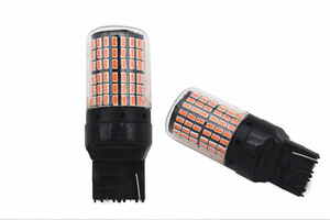 即納可能 T20 シングル 7440 赤/レッド SMD 144連LED 2800ルーメン/lm 12V 2個セット バックランプ/ライト バルブ キャンセラー内蔵 未使用