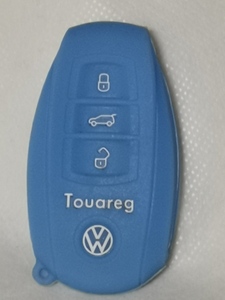 即納可能 フォルクスワーゲン トゥアレグ/TOUAREG シリコンケース 薄青/ライトブルー リモコン リモート キーレス スマートキー 3ボタン