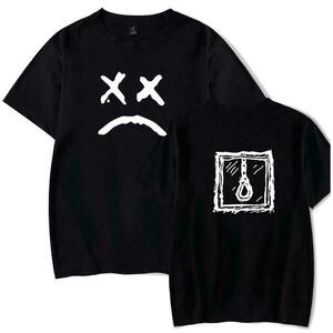 即納可能 リルピープ/Lil peep 半袖 Tシャツ 黒/ブラック 2XL(XXL) Size ストリート系 オーバーサイズ マシュメロ オルチャンファッション