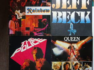 1980年～1983年　来日コンサートパンフレット　12冊＋ポリス来日写真集　レインボー、ジェフ・ベック、クイーン、他