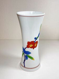 751 香蘭社 花瓶 椿紋 フラワーベース 