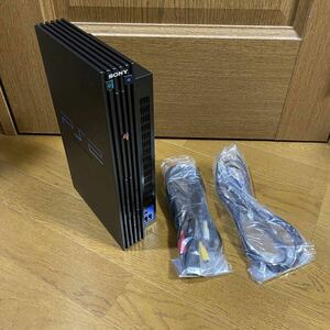 【ジャンク】PS2 PlayStation2 SCPH-30000 本体、3色ケーブル、電源コードの3点セット　SONY ブラック