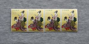 J46　日本　1959年　切手趣味週間　浮世源氏　10円　4連