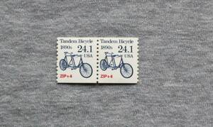 USA173 America transportation machine vehicle 1890 period. tandem bicycle 24.1 ZIP+4 coil stamp hand 1 sheets 