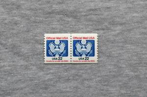 USA183　アメリカ　公用切手　公用郵便　USA22　私的使用には罰則＄300　1種　2連切手1枚
