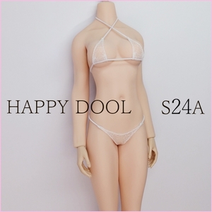 TBLeague 【Happy Doll】S24A 白 透け マイクロクロスビキニ セット 1/6 Phicen ファイセン