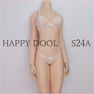 TBLeague 【Happy Doll】S24A 白 透けブラセット /リボン白 下着 1/6 Phicen ファイセン