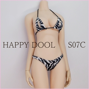 TBLeague 【Happy Doll】S07C ゼブラ オープンビキニ セット 1/6 水着 Phicen ファイセン