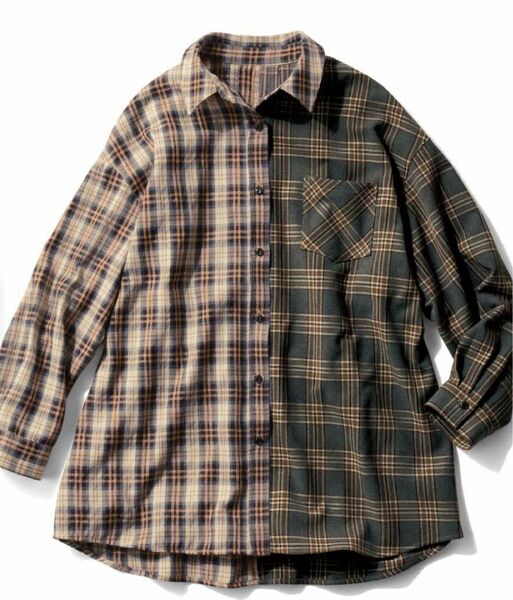 ★フェリシモ★ ゆったりシルエットのチェックシャツジャケット チェック シャツ