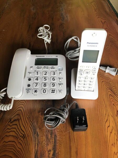 Panasonic 電話機 VE-GZ21-W 親機とコードレス子機1つ　ホワイト　説明書コピーあり