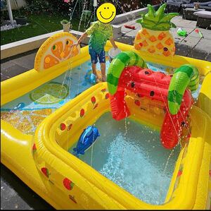  new goods Inte k spool fountain slide child water slider full -ti playing in water home use pool vinyl pool 