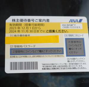 ANA 株主優待券　２０２４年11月30日搭乗期限　定形郵便送料無料