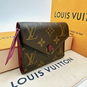 2796【美品】LOUIS VUITTON ルイヴィトン モノグラム ポルトフォイユ ヴィクトリーヌ 三つ折り財布 フューシャ M41938/NZ5127