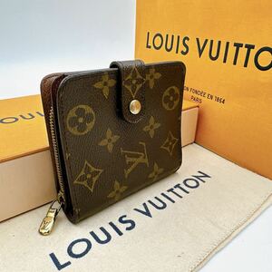 2800【外観美品】LOUIS VUITTON ルイヴィトン モノグラム コンパクトジップ　ラウンドファスナー　二つ折り財布　ウォレット M61667/CA0042