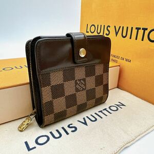 2803【極美品】LOUIS VUITTON ルイヴィトン ダミエ コンパクトジップ ラウンドファスナー 二つ折り財布 ウォレット N61668/CA0034