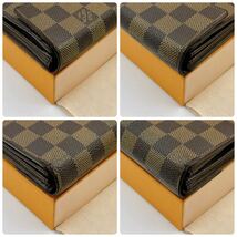 2812【美品】LOUIS VUITTON ルイヴィトン ダミエ ポルトフォイユ サラ 二つ折り財布 長財布 ウォレット N61734/CA1028_画像10