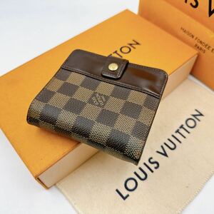 2823【極美品】LOUIS VUITTON ルイヴィトン ダミエ コンパクトジップ ラウンドファスナー 二つ折り財布 ウォレット N61668/CA0054