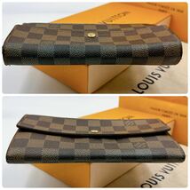 2826【美品】LOUIS VUITTON ルイヴィトン ダミエ ポルトフォイユ サラ 二つ折り財布 長財布 ウォレット N61734CA0065_画像5